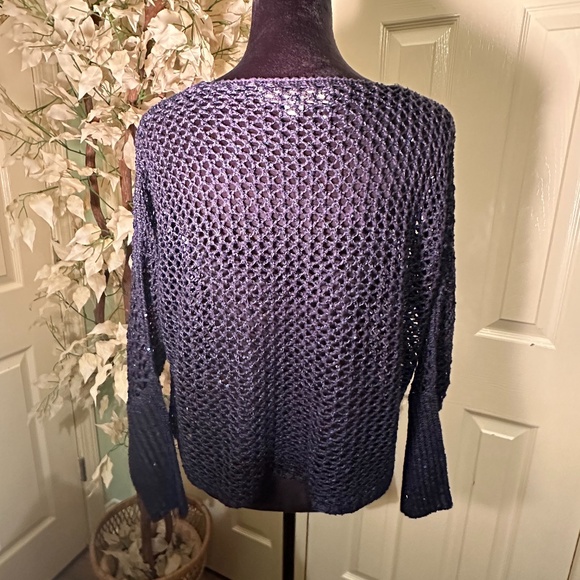 Boston Proper Blue Sequin Tunic Sweater Mesh Cover Size XXS/XS - Picture 4 of 14